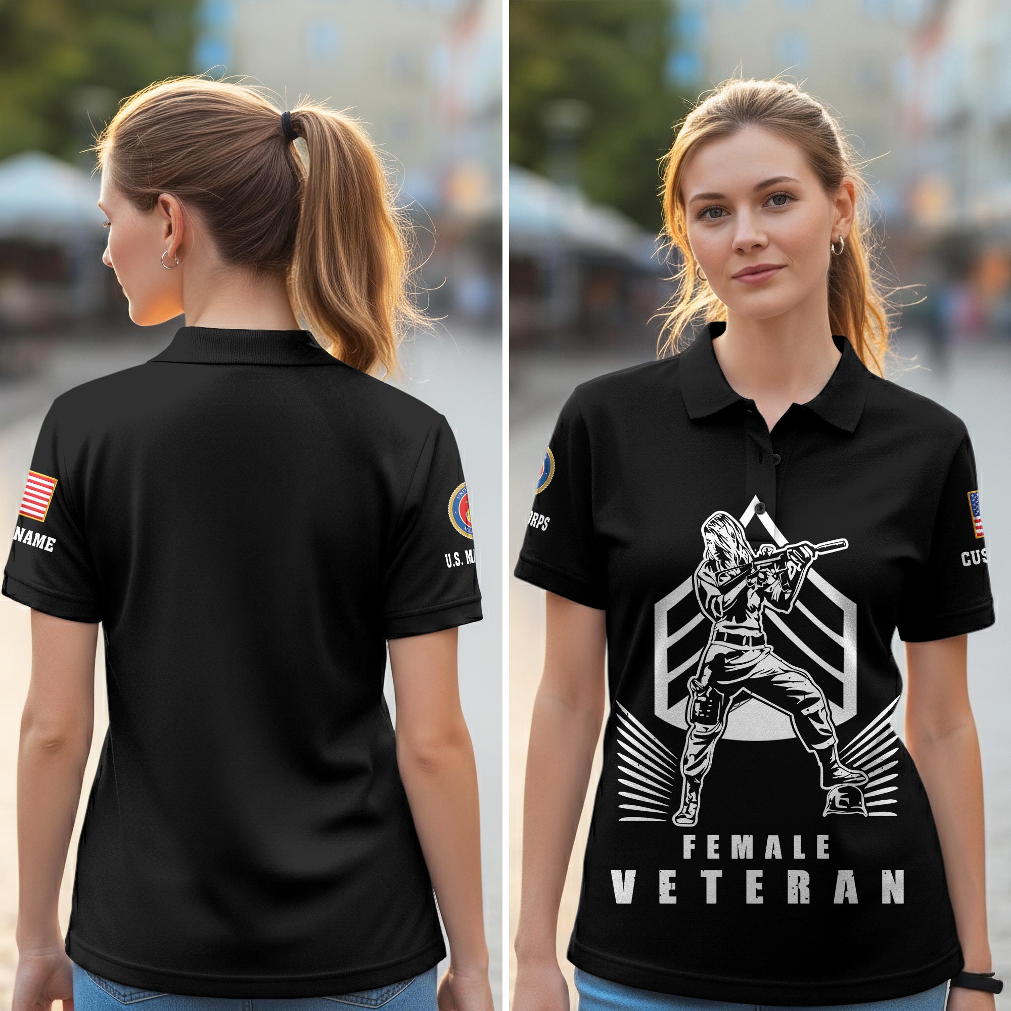 US Marine Corps, No One Gets Left Behind - Women Polo Shirt