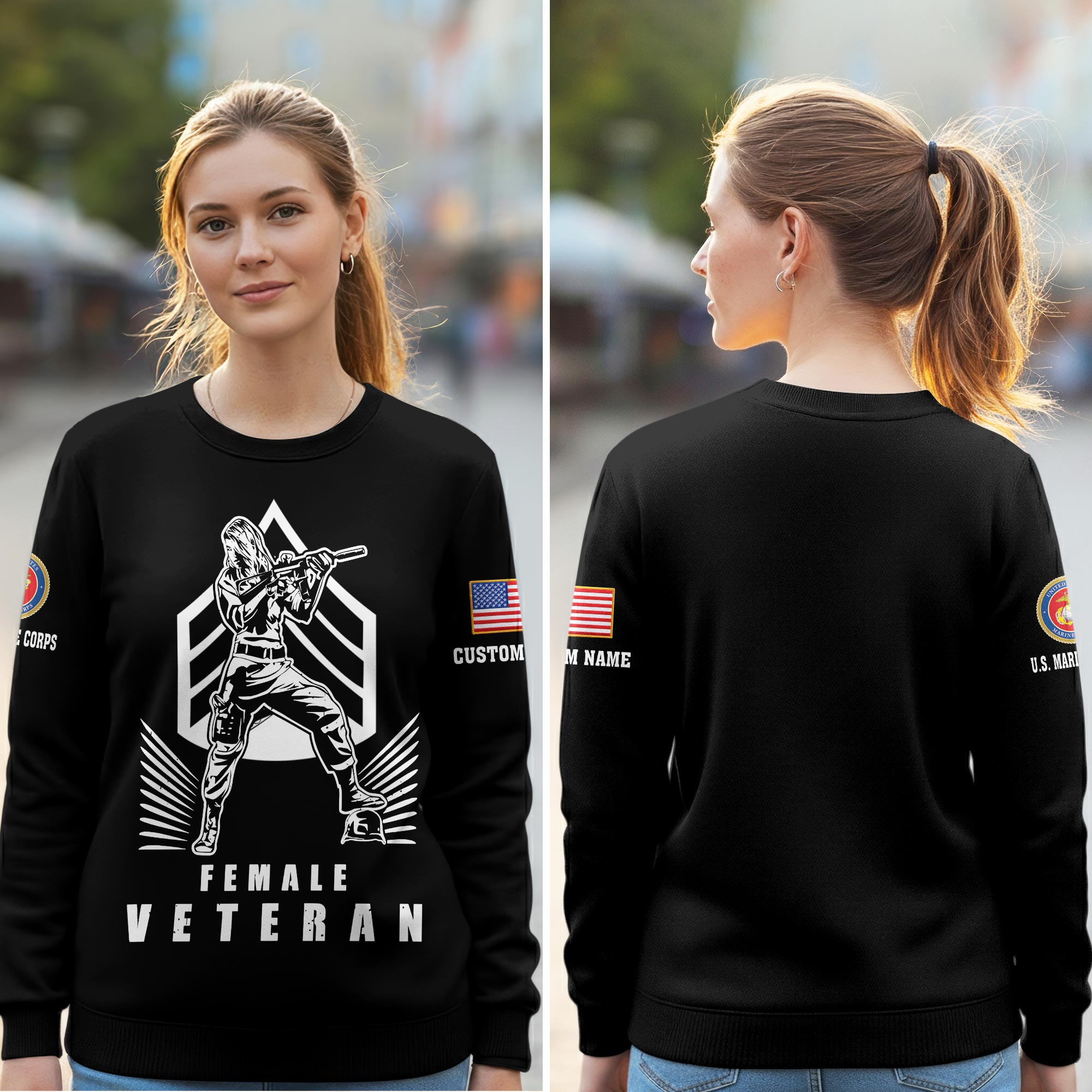 US Marine Corps, Freedom Over Fear - Women Sweatshirt