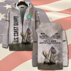 US Coast Guard, Proud Veteran - Zip Hoodie