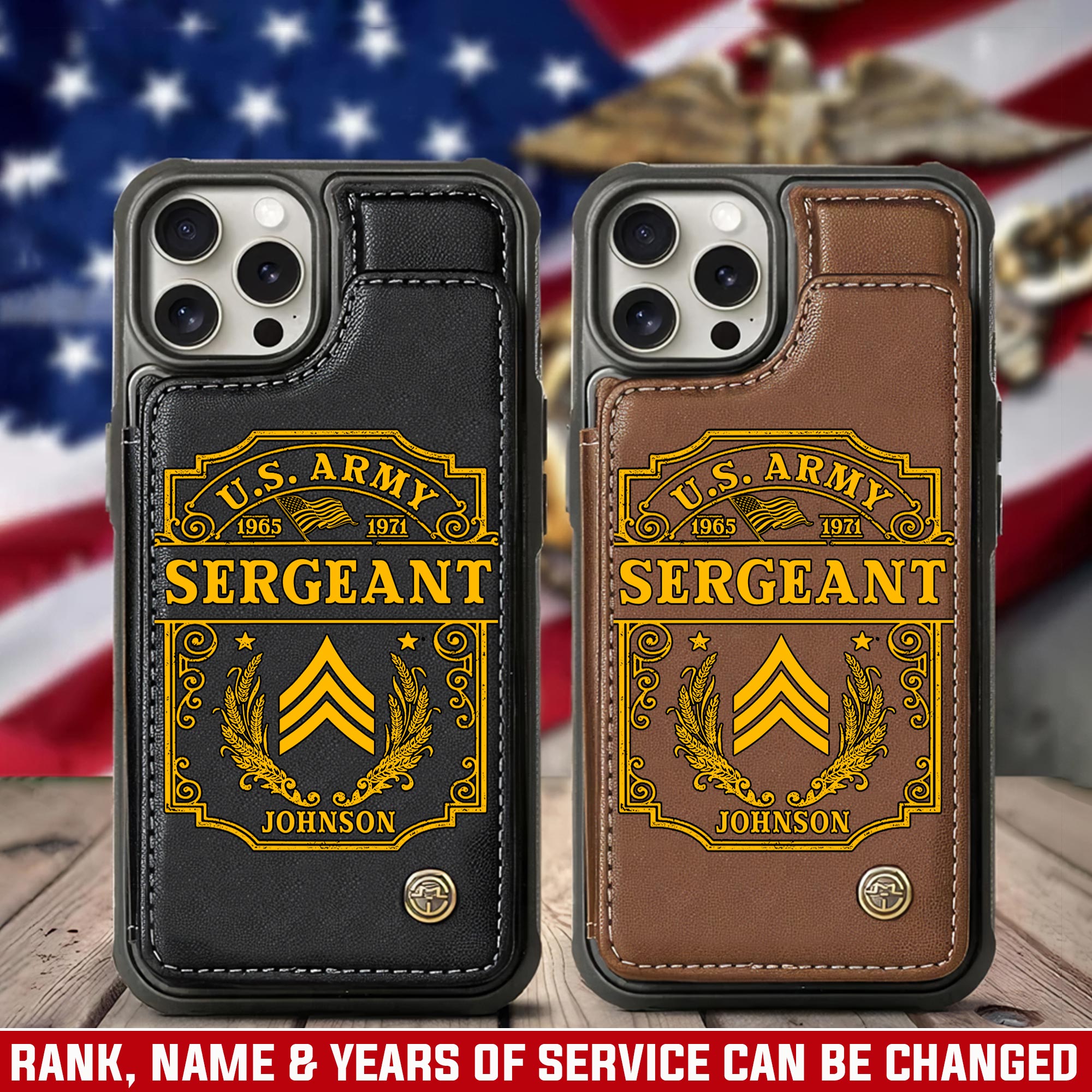 US Army, American By Birth, Veteran By Choice - Leather Flip Phone Case