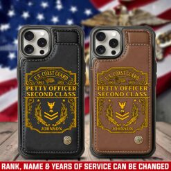 US Coast Guard, Defender of Freedom - Leather Flip Phone Case