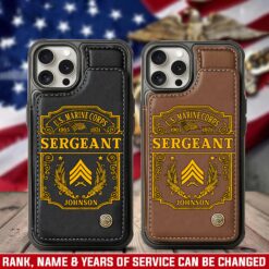 US Marine Corps, E 3 Marines Lance Corporal - Leather Flip Phone Case