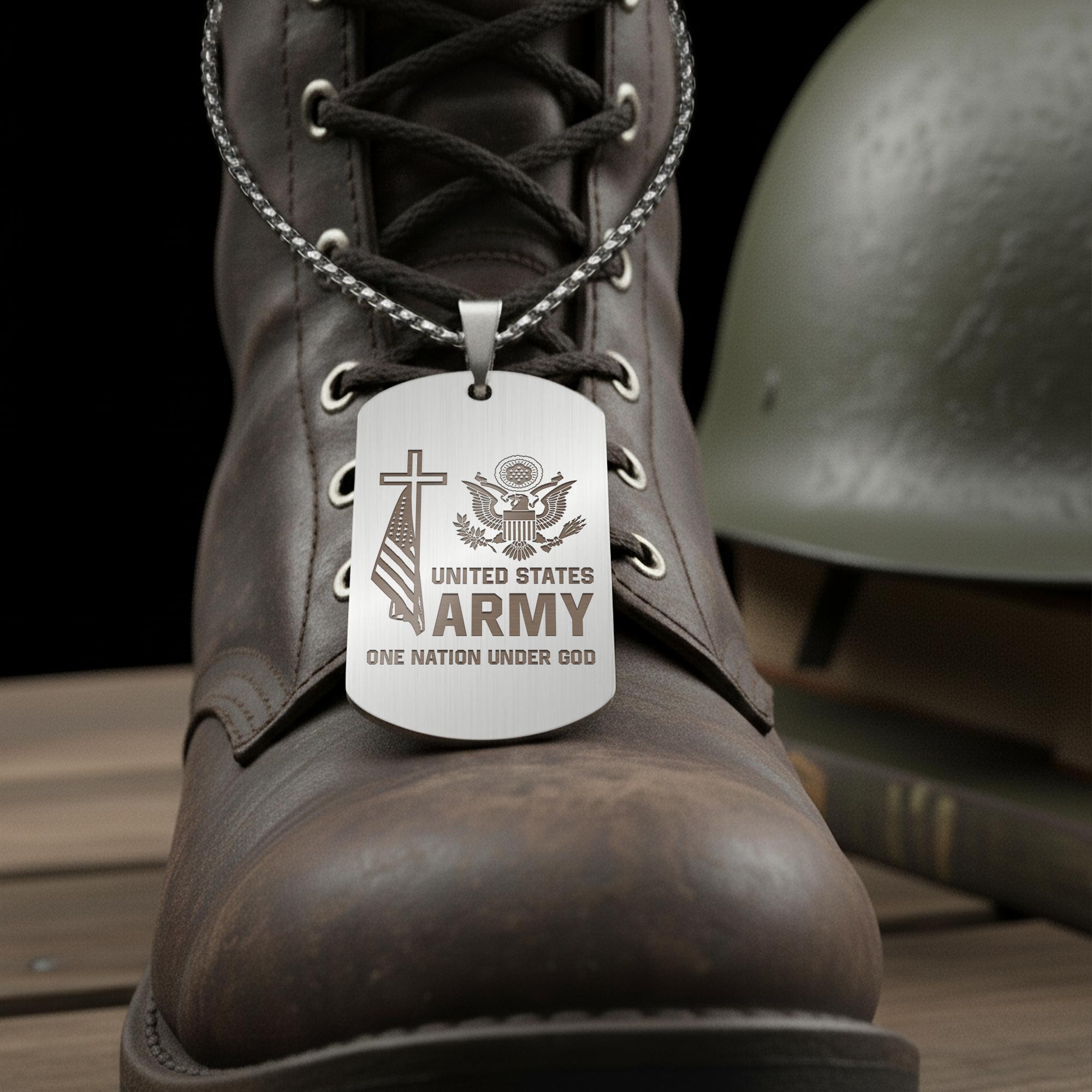 US Army, E 9 Army Sergeant Major - Engraved Military Dog Tag - Image 2