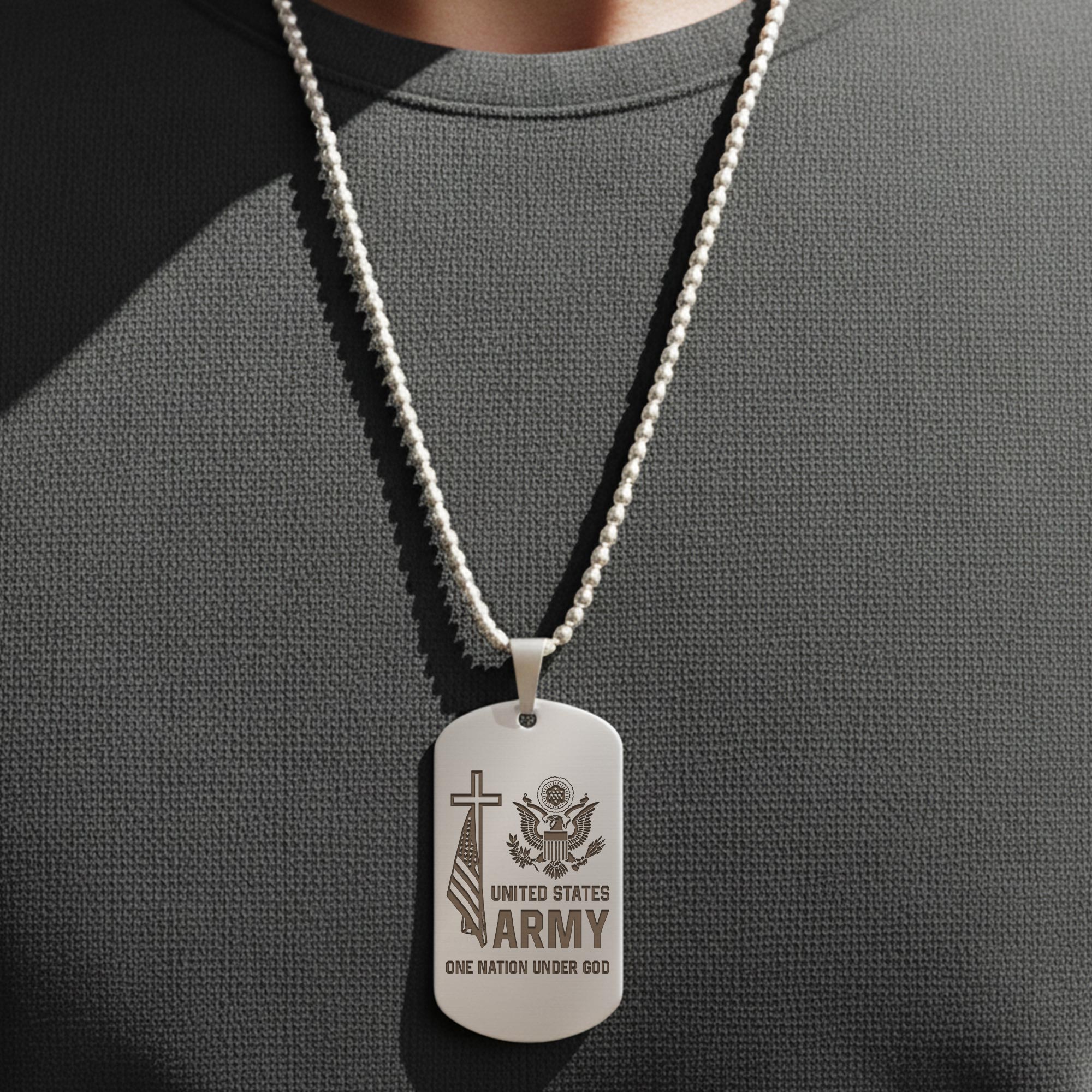 US Army, E 9 Army Sergeant Major - Engraved Military Dog Tag - Image 4