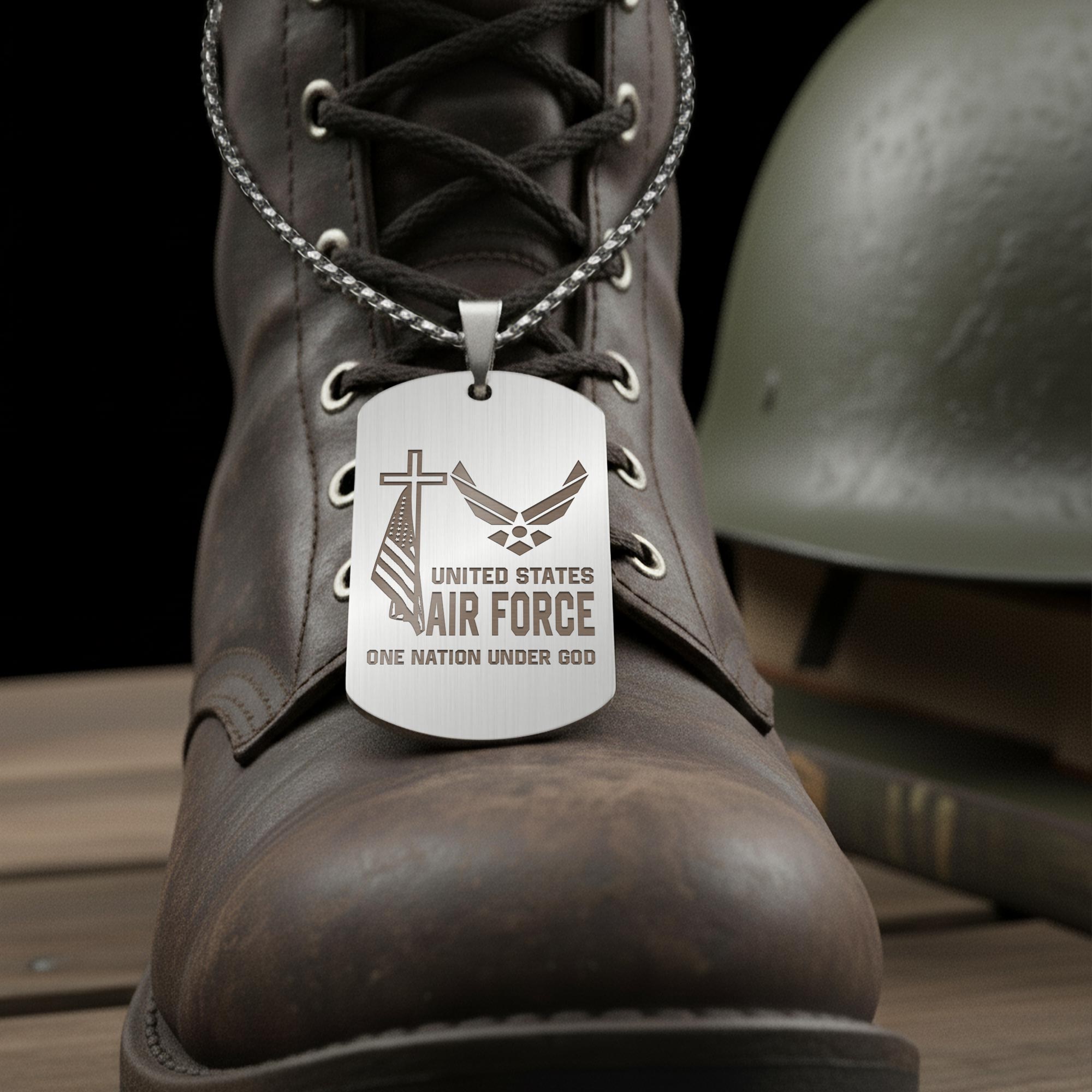 US Air Force, E 7 Air Force Master Sergeant - Engraved Military Dog Tag - Image 2