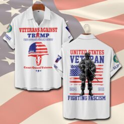US Coast Guard, Proud Veteran - Short Sleeve Button Shirt