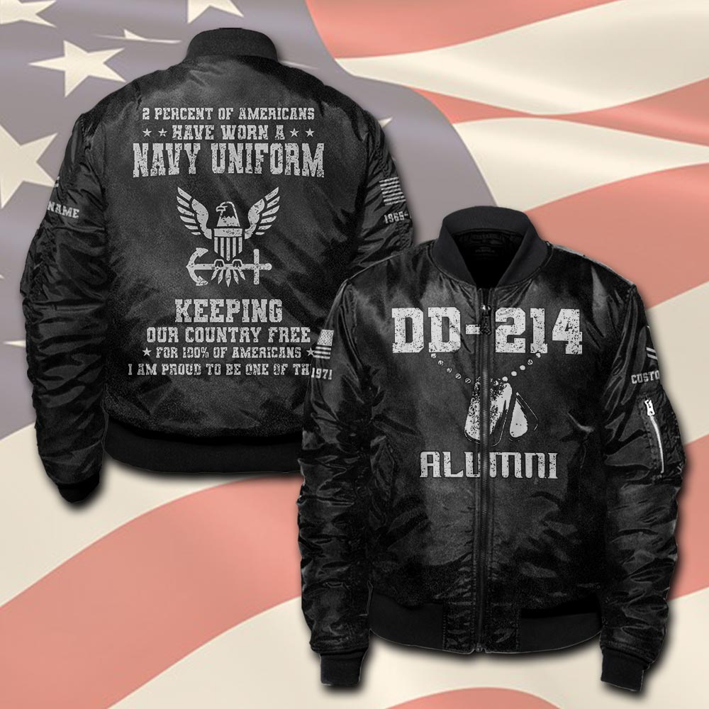 US Navy, American By Birth, Veteran By Choice - Bomber Jacket