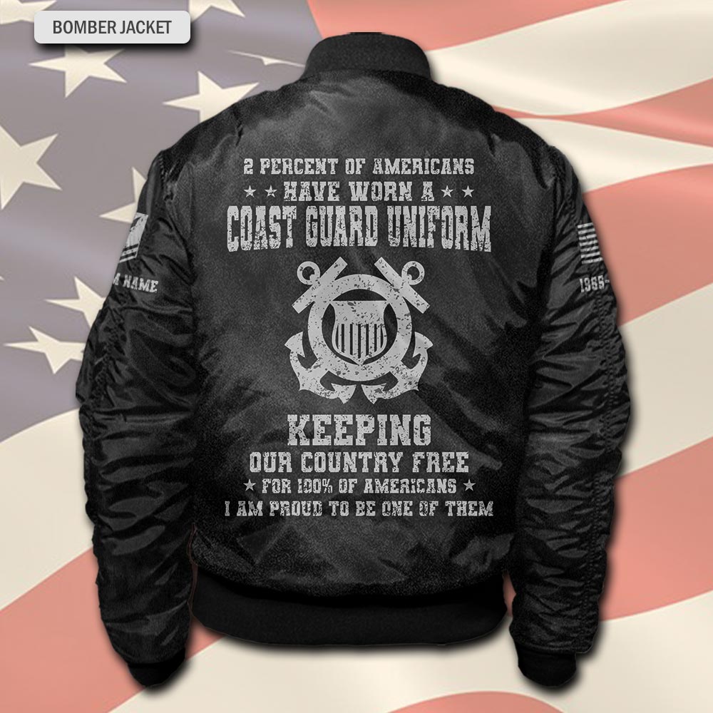 US Coast Guard, Served With Pride - Bomber Jacket - Image 3