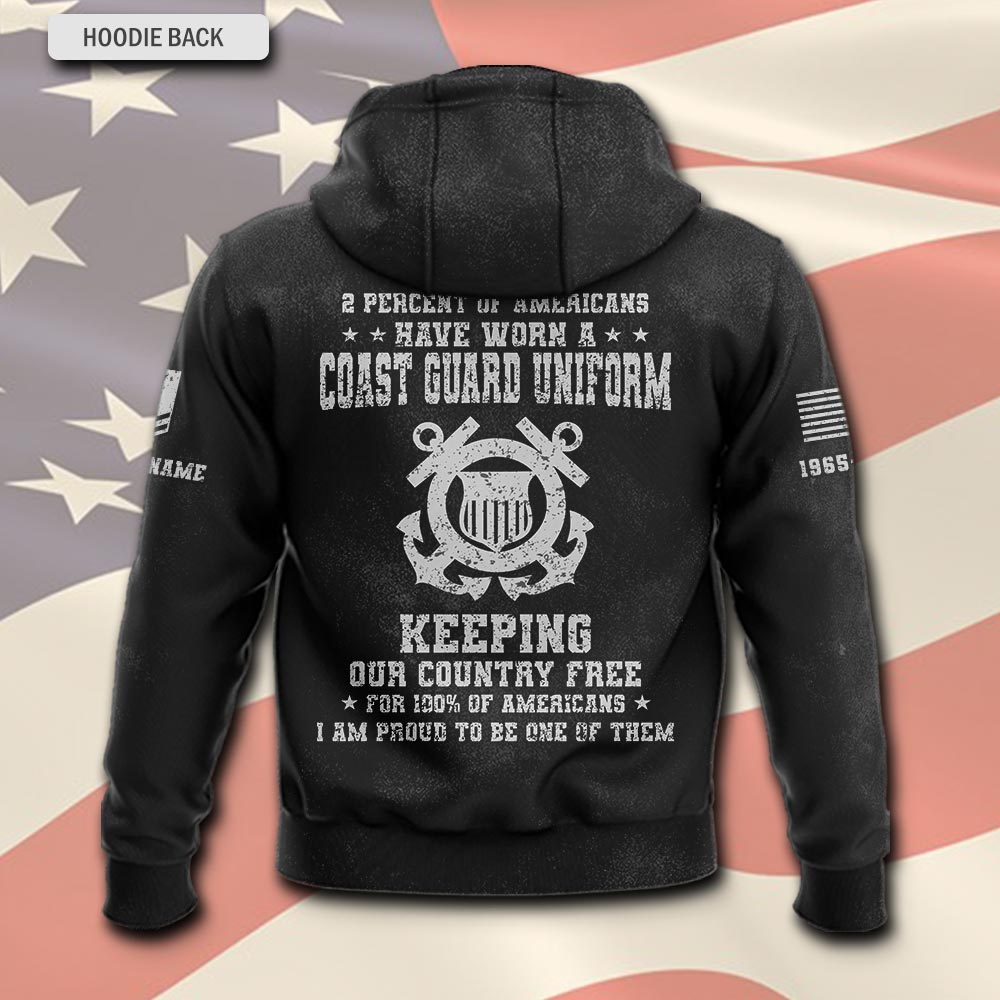 US Coast Guard, Honor, Duty, Service - Hoodie - Image 3