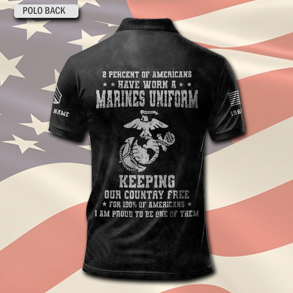 US Marine Corps, O 2 Marines First Lieutenant - Polo Shirt - Image 3