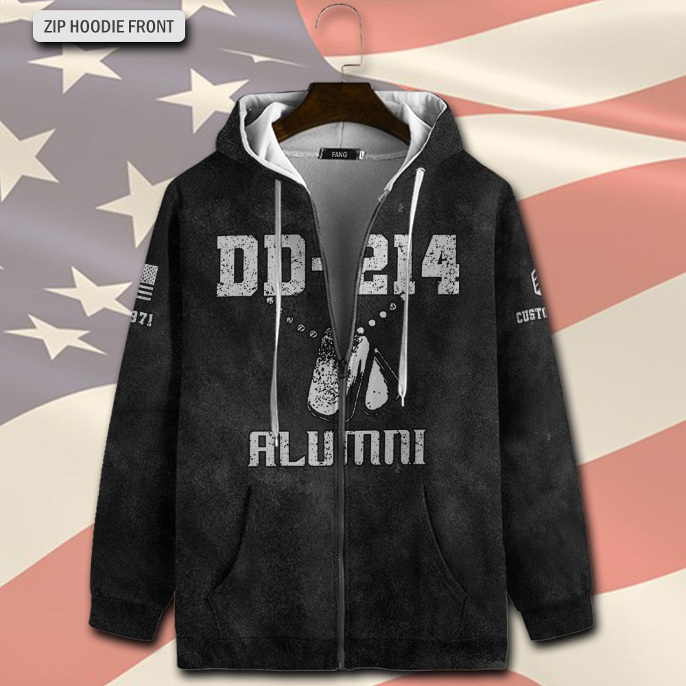 US Marine Corps, Honor, Duty, Service - Zip Hoodie - Image 2