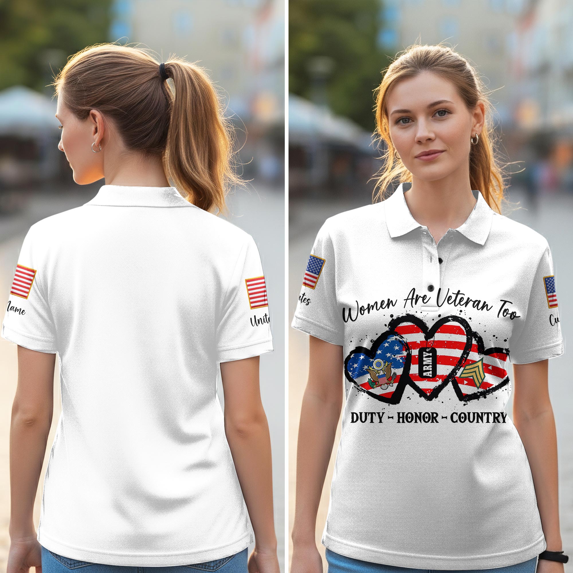US Army, O 2 Army First Lieutenant - Women Polo Shirt