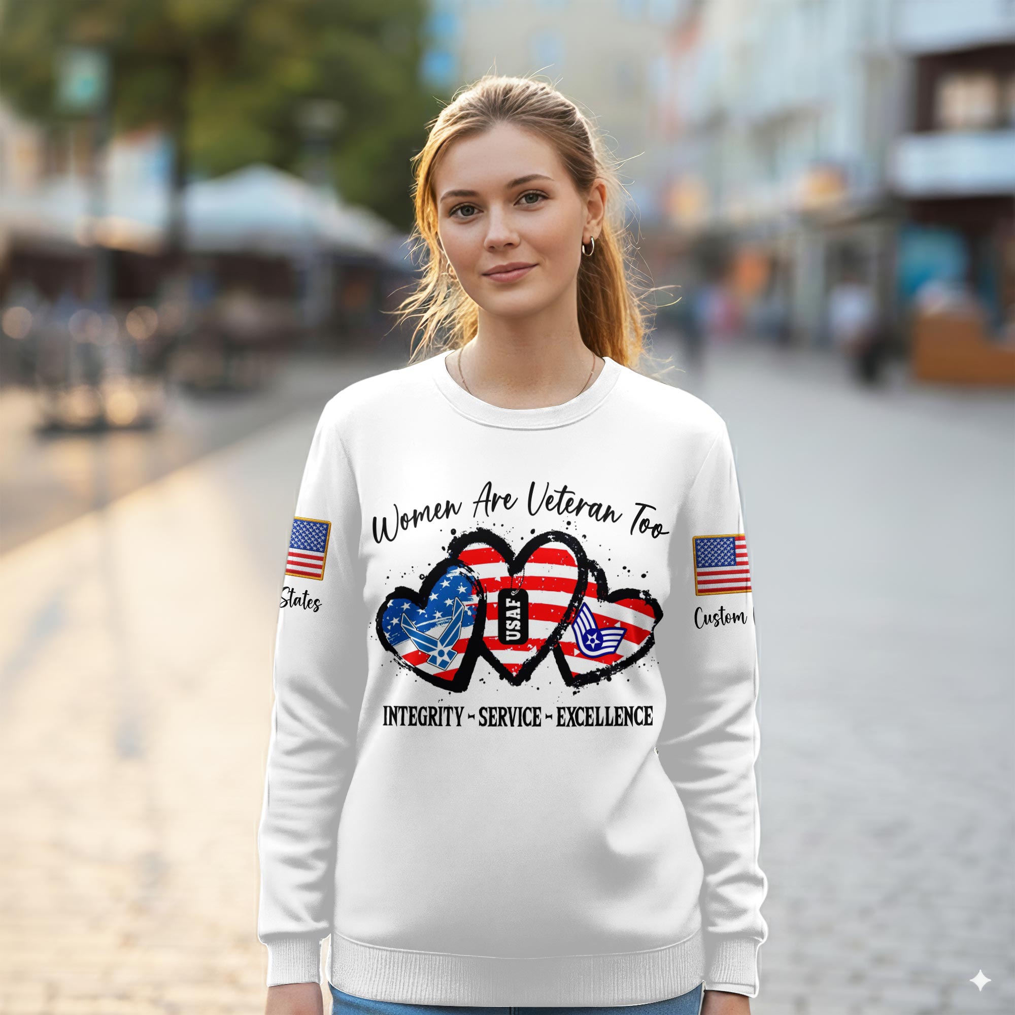 US Air Force , E 9 Air Force Command Chief Master Sergeant - Women Sweatshirt - Image 2