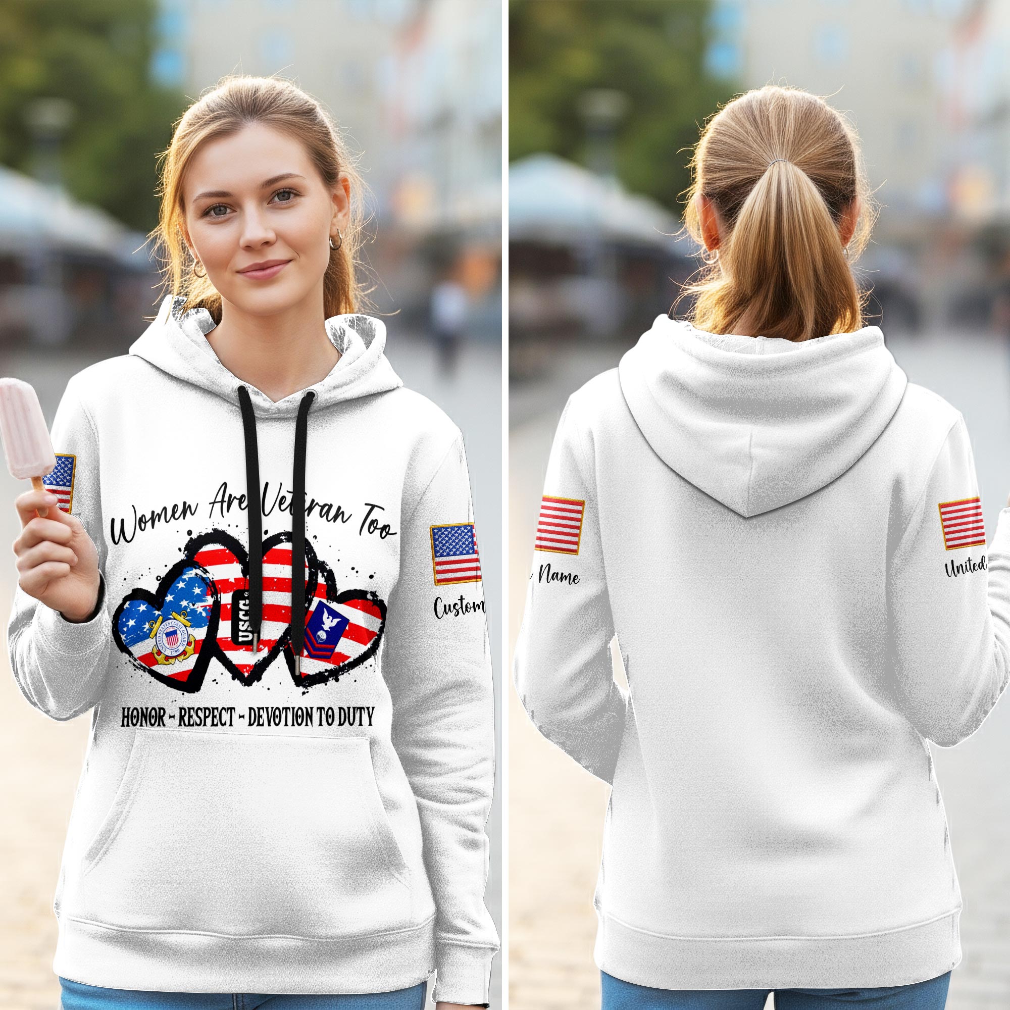 US Coast Guard, Land Of The Free, Because Of The Brave - Women Hoodie