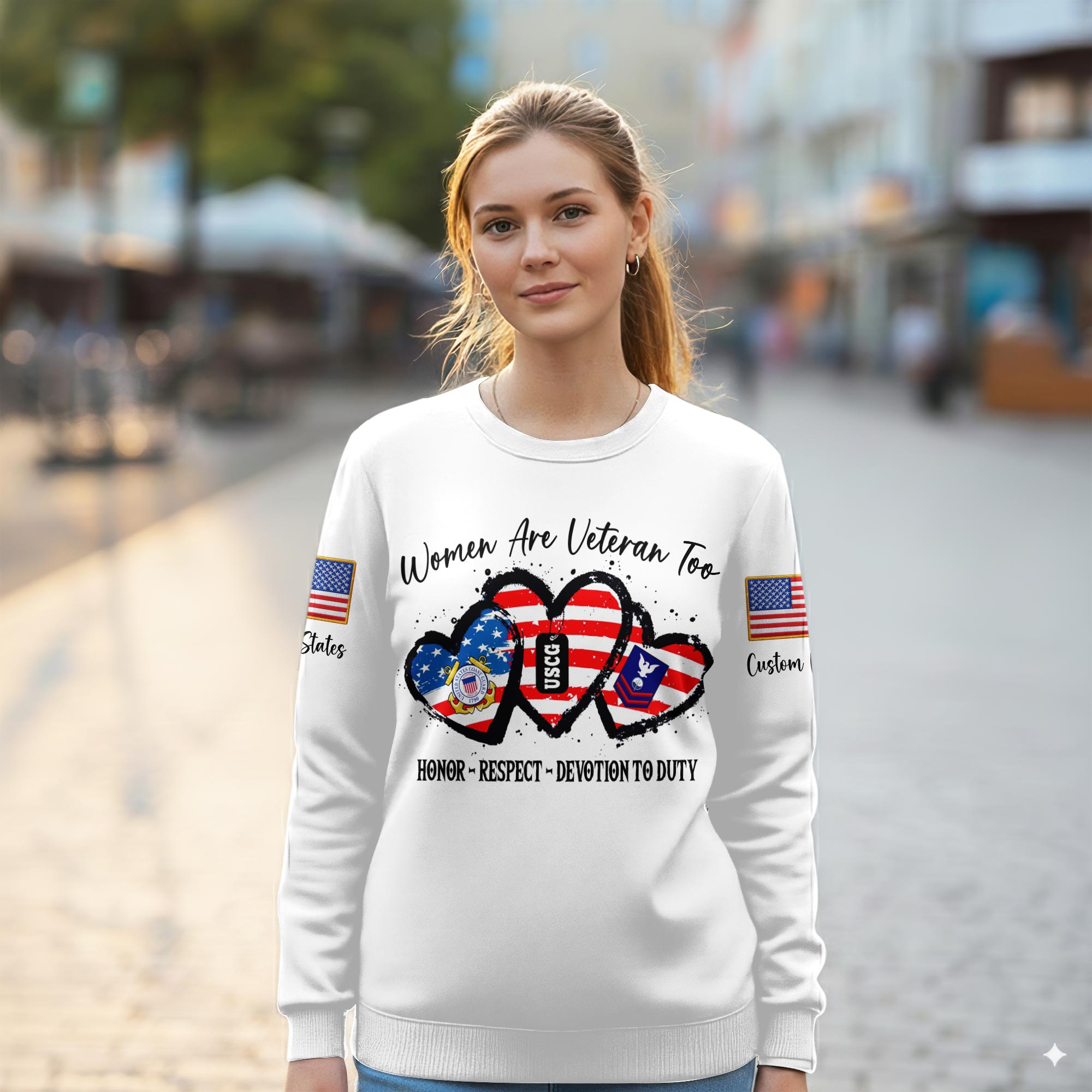 US Coast Guard, E 4 Gold - Women Sweatshirt - Image 2