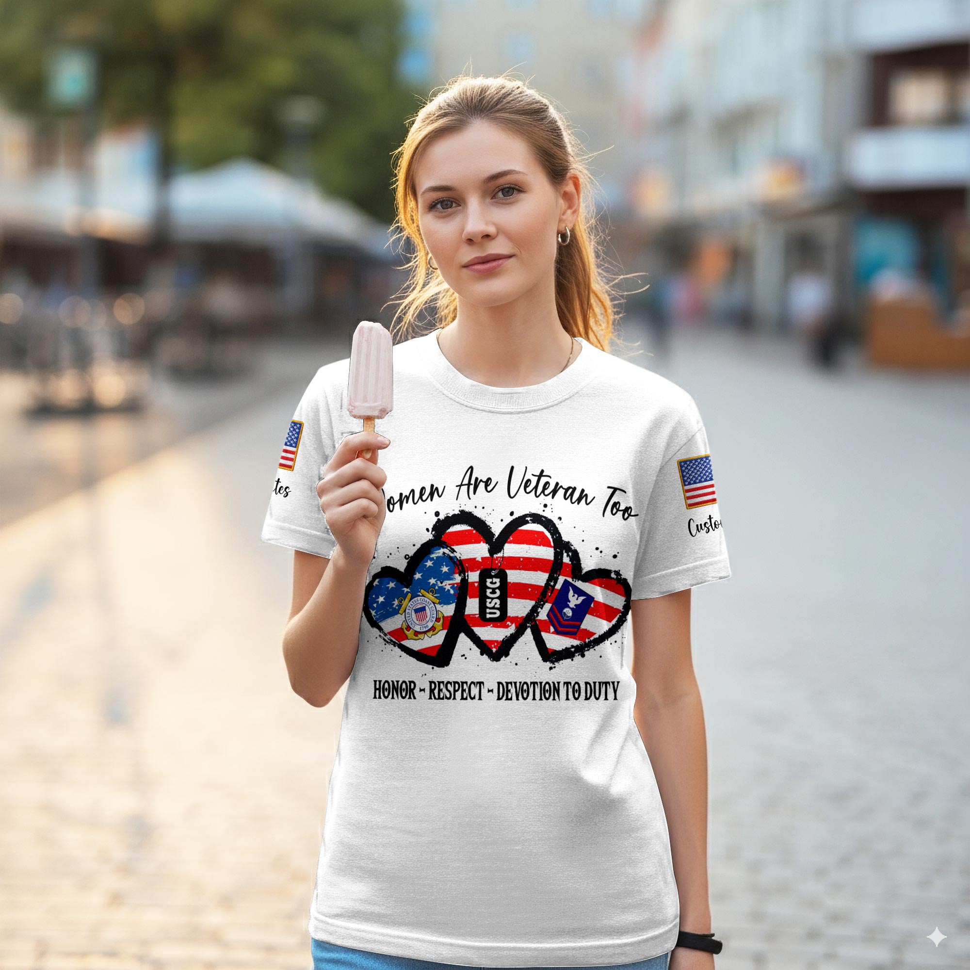 US Coast Guard, E 2 White - Women T-Shirt - Image 2