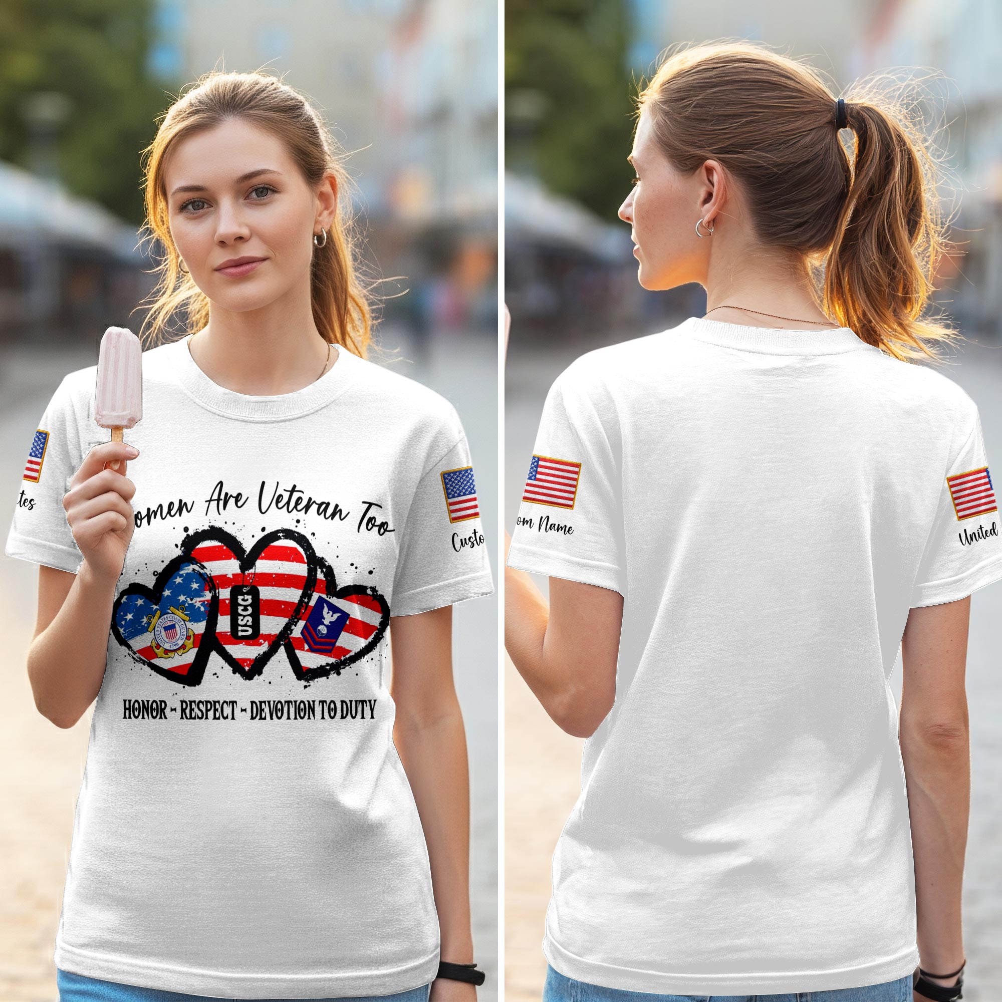 US Coast Guard, E 2 White - Women T-Shirt