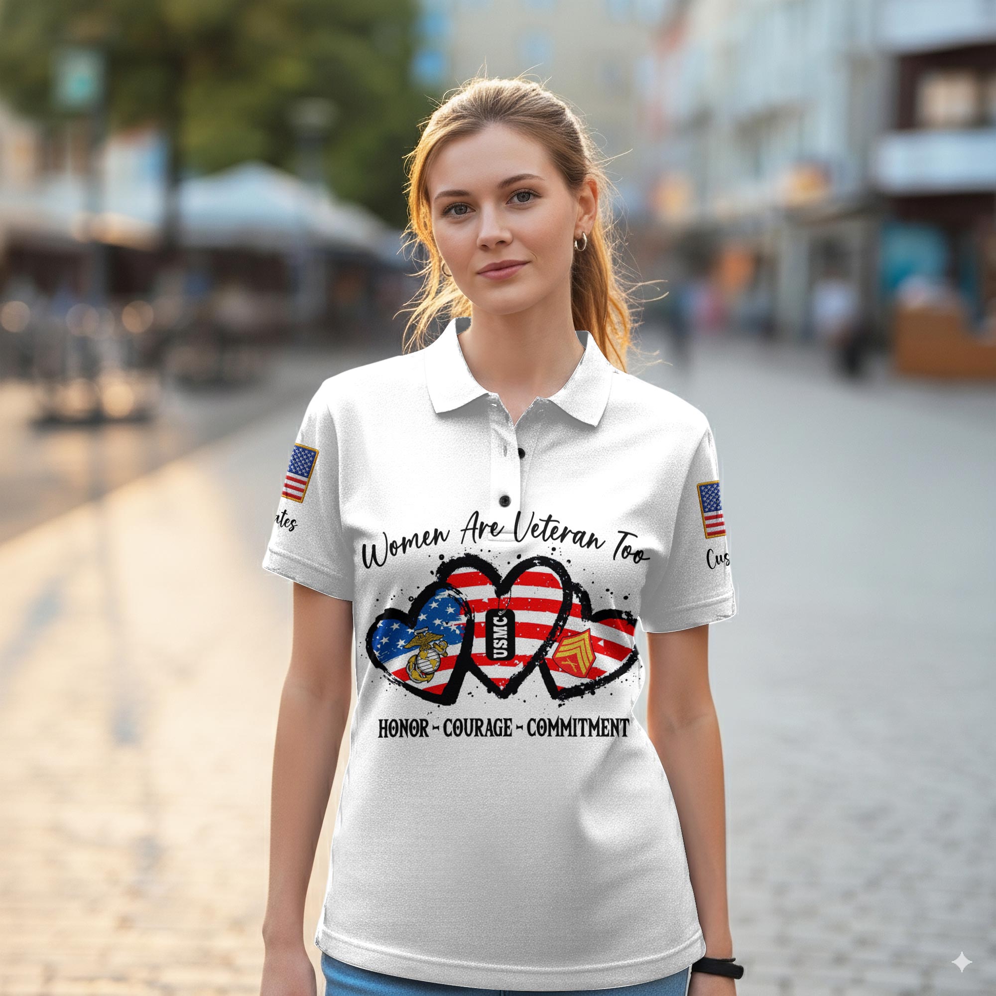 US Marine Corps, Once A Marine, Always A Marine - Women Polo Shirt - Image 2