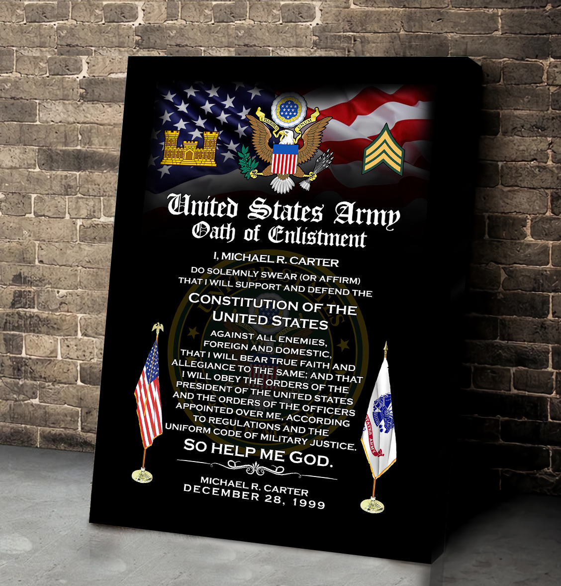 Army Branch, Once A Soldier, Always A Soldier - Canvas (With Frame) 10x8in - Image 2