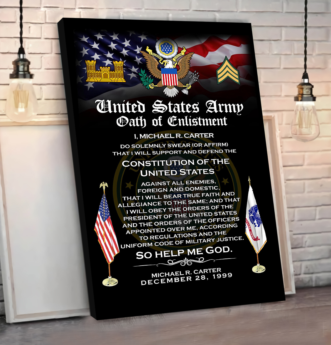 Army Branch, Once A Soldier, Always A Soldier - Canvas (With Frame) 10x8in - Image 3
