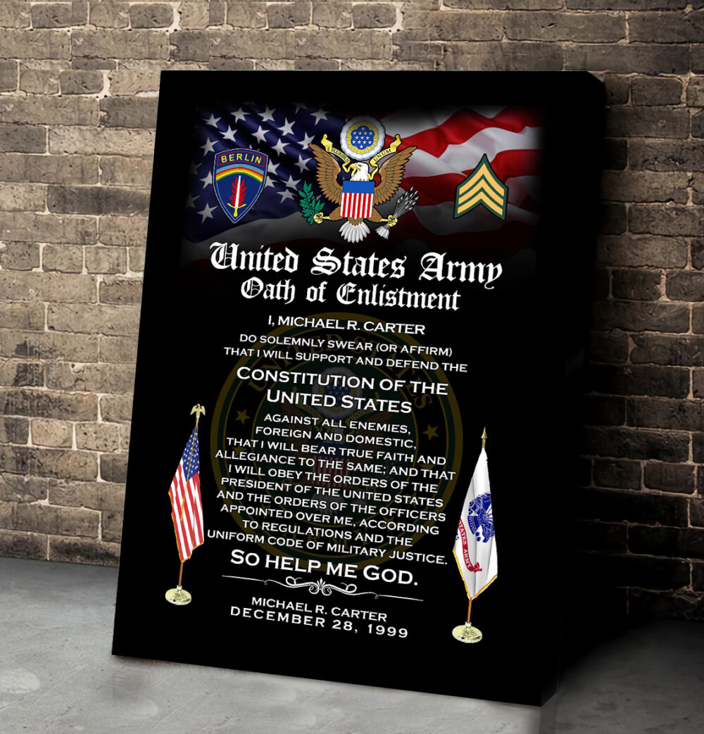 Army Division, E 4 Army Corporal - Canvas (With Frame) 20x16in - Image 2