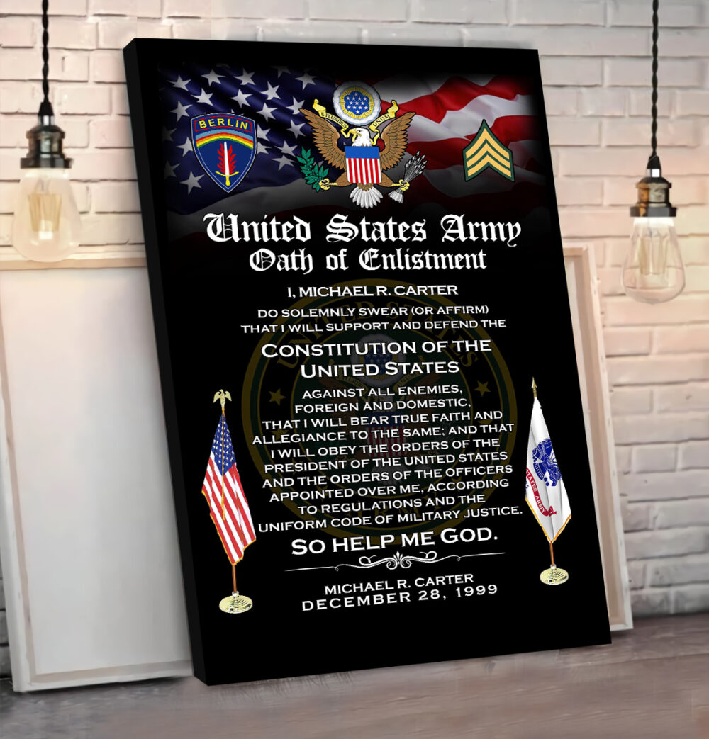 Army Division, E 4 Army Corporal - Canvas (With Frame) 20x16in - Image 3