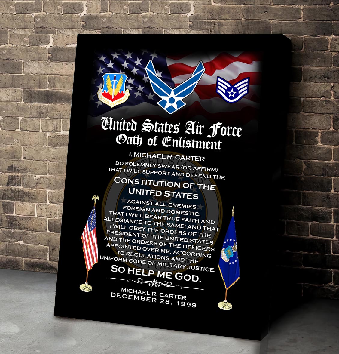 Air Force Command, We Own The Sky - Canvas (With Frame) 10x8in - Image 2