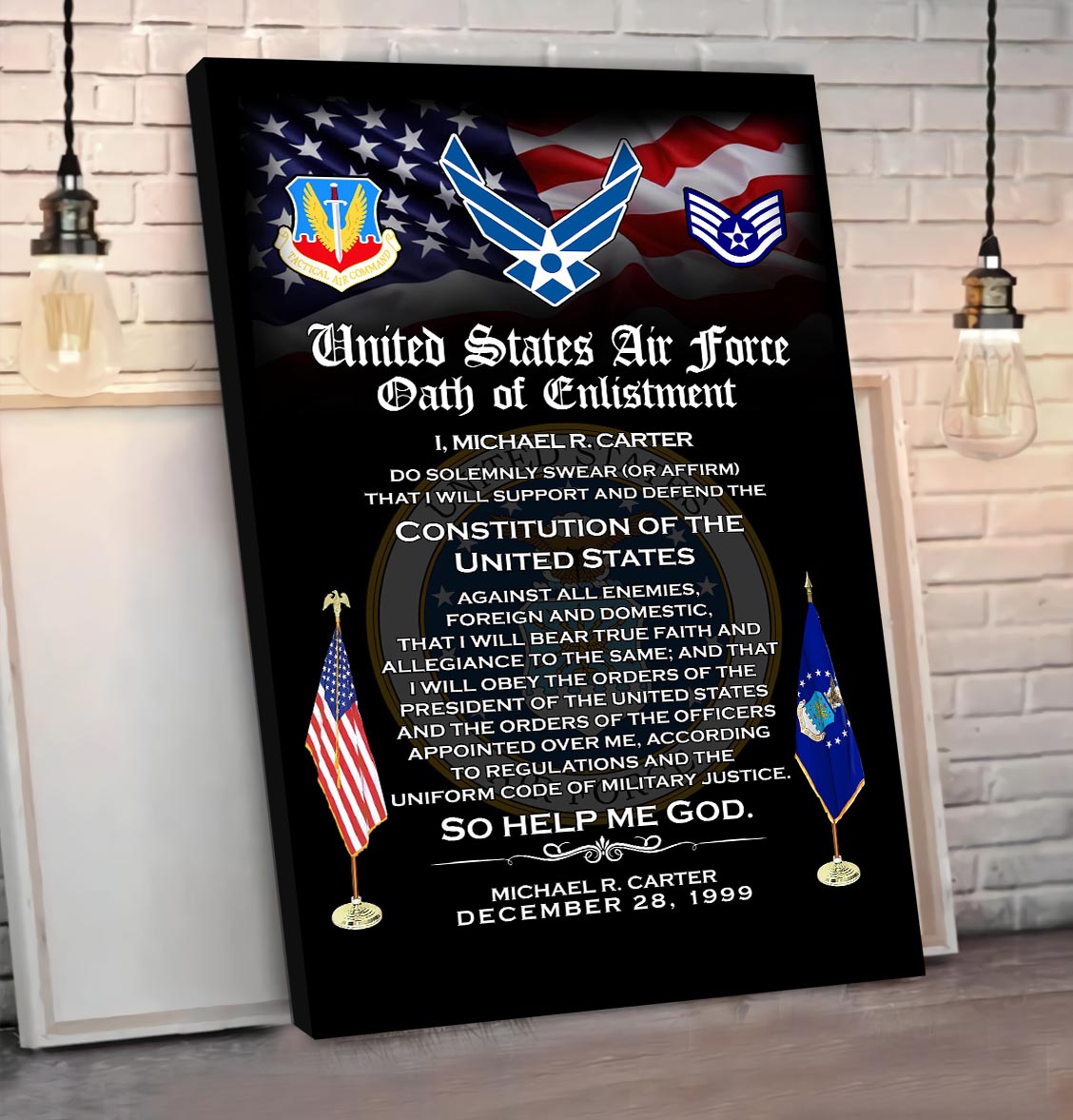 Air Force Command, We Own The Sky - Canvas (With Frame) 10x8in - Image 3