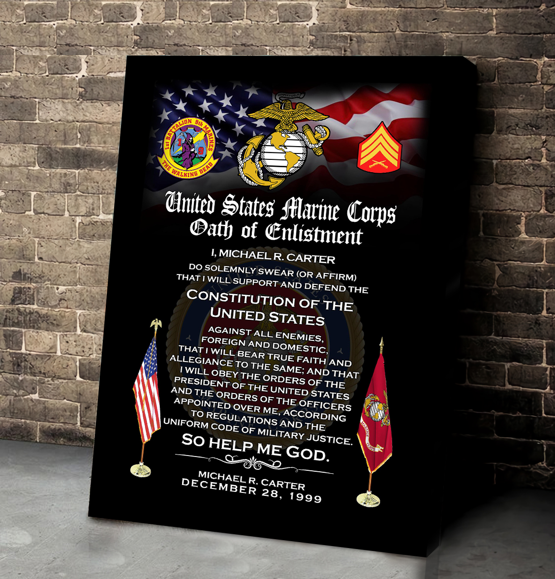 Marine Battalion, The Jarheads - Canvas (With Frame) 10x8in - Image 2