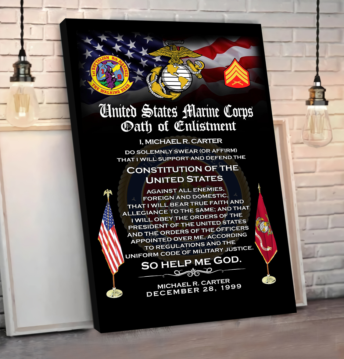 Marine Battalion, The Jarheads - Canvas (With Frame) 10x8in - Image 3