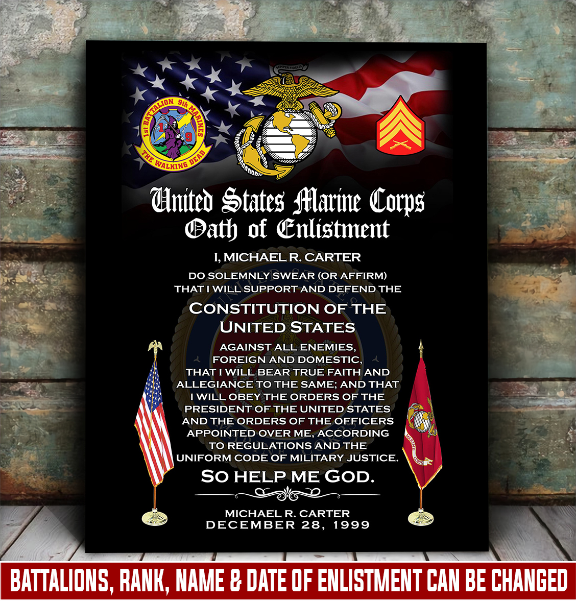 Marine Battalion, The Jarheads - Canvas (With Frame) 10x8in