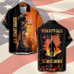 US Coast Guard, Honor The Fallen - Short Sleeve Button Shirt