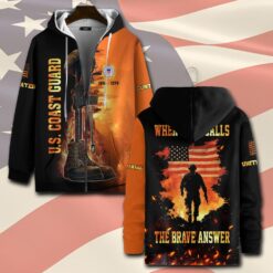 US Coast Guard, E 8 Gold - Zip Hoodie