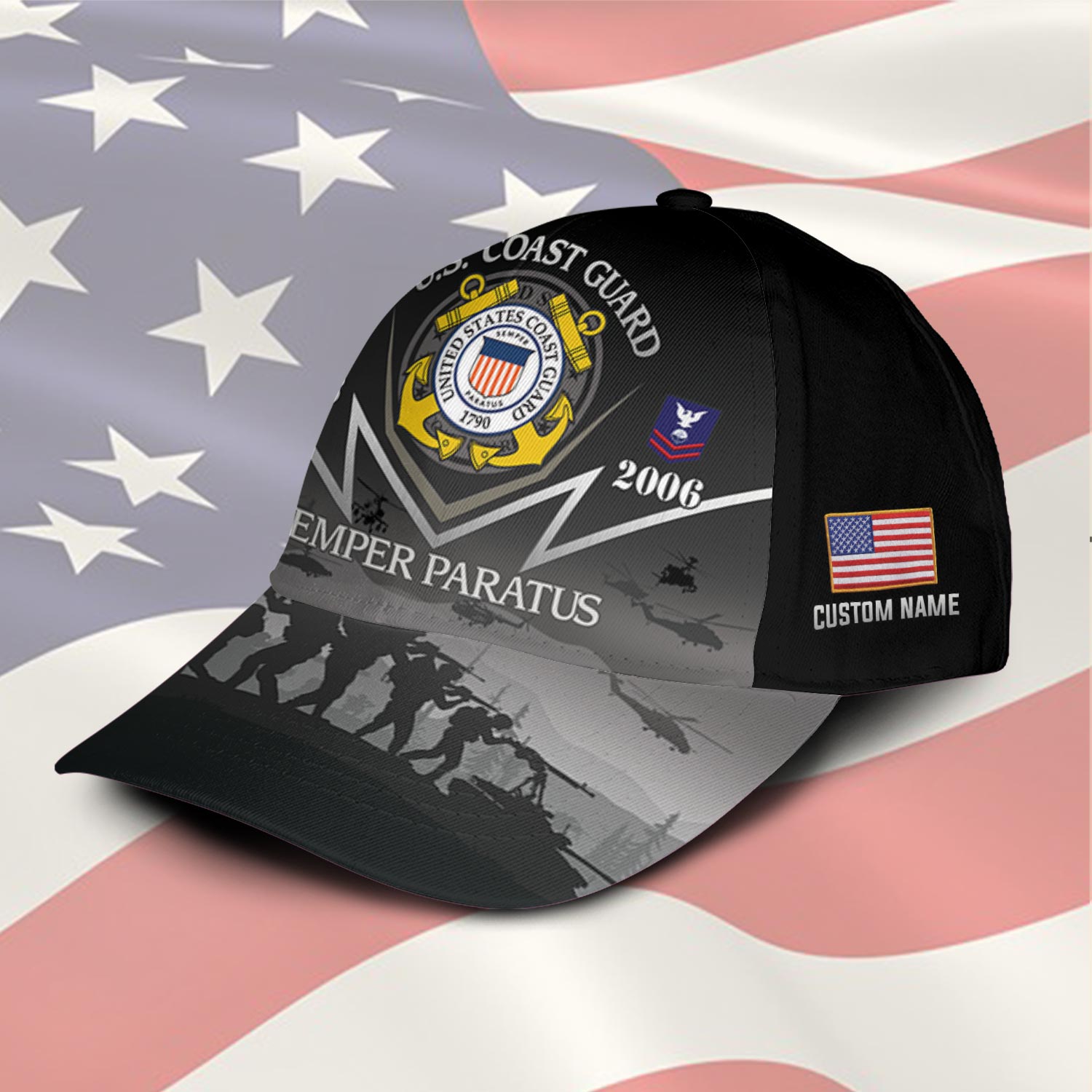 US Coast Guard, Remember - Honor - Respect - Classic Cap - Image 2