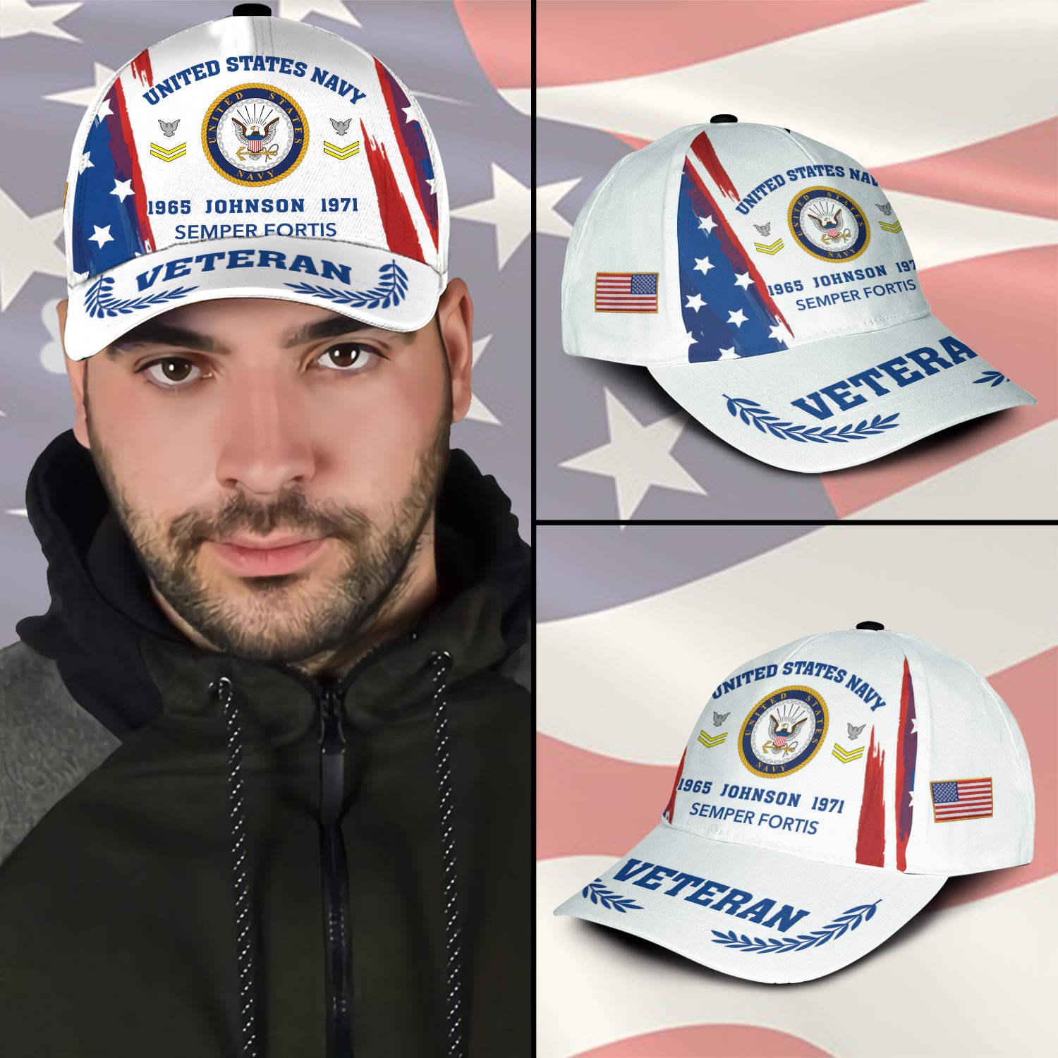 US Navy, Remember - Honor - Respect - Classic Cap - Image 3