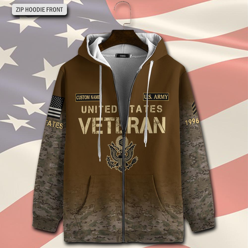 US Army, E 9 Army Command Sergeant Major - Zip Hoodie - Image 2