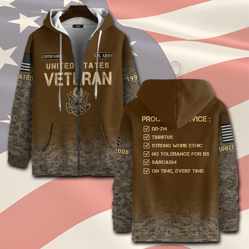 US Army, E 9 Army Command Sergeant Major - Zip Hoodie