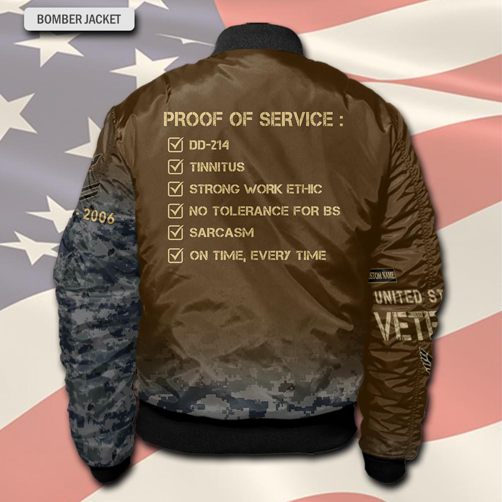 US Navy, Thank a Veteran - Bomber Jacket - Image 3