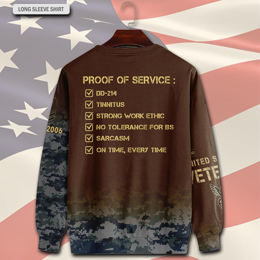 US Navy, Proud Veteran - Sweatshirt - Image 3