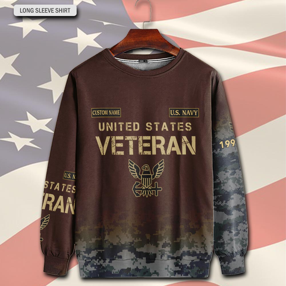 US Navy, Proud Veteran - Sweatshirt - Image 2