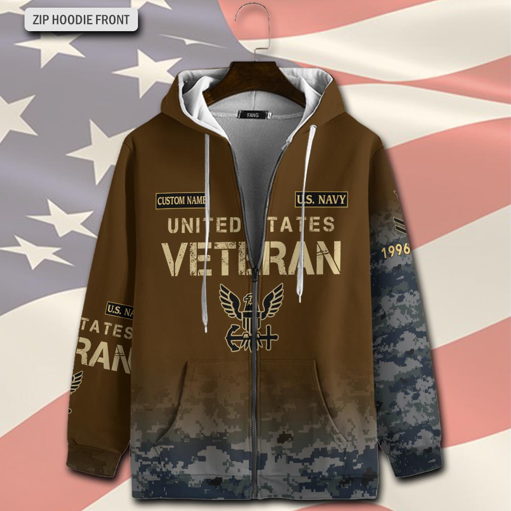 US Navy, Proud To Have Served - Zip Hoodie - Image 2