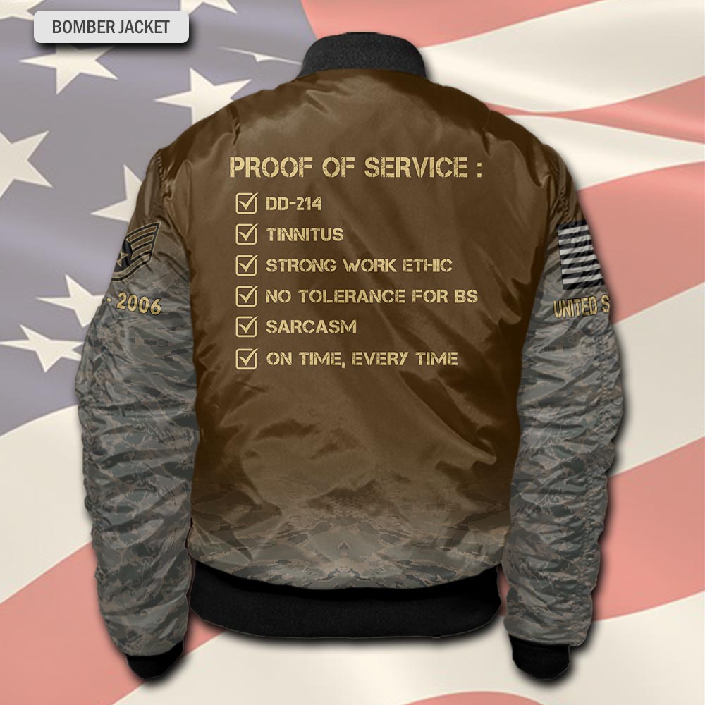 US Air Force , E 8 Air Force Senior Master Sergeant - Bomber Jacket - Image 3