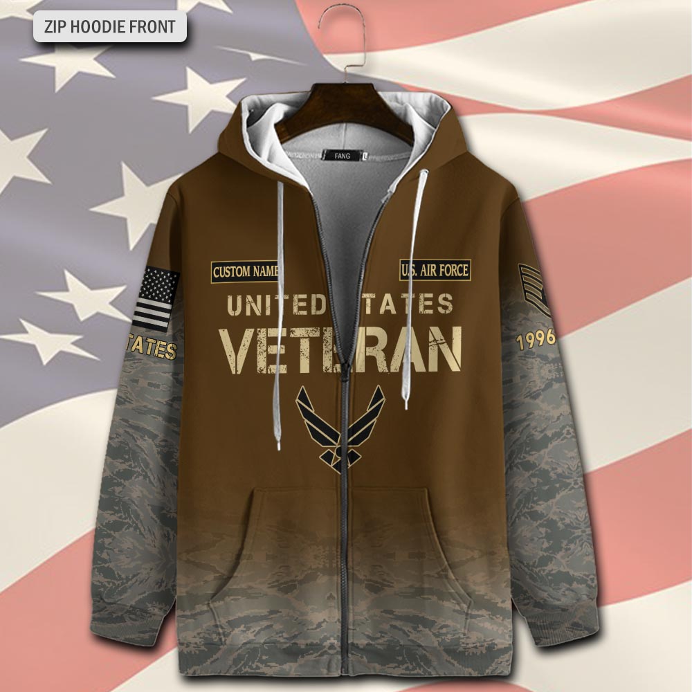 US Air Force , E 8 Air Force Senior Master Sergeant - Zip Hoodie - Image 2