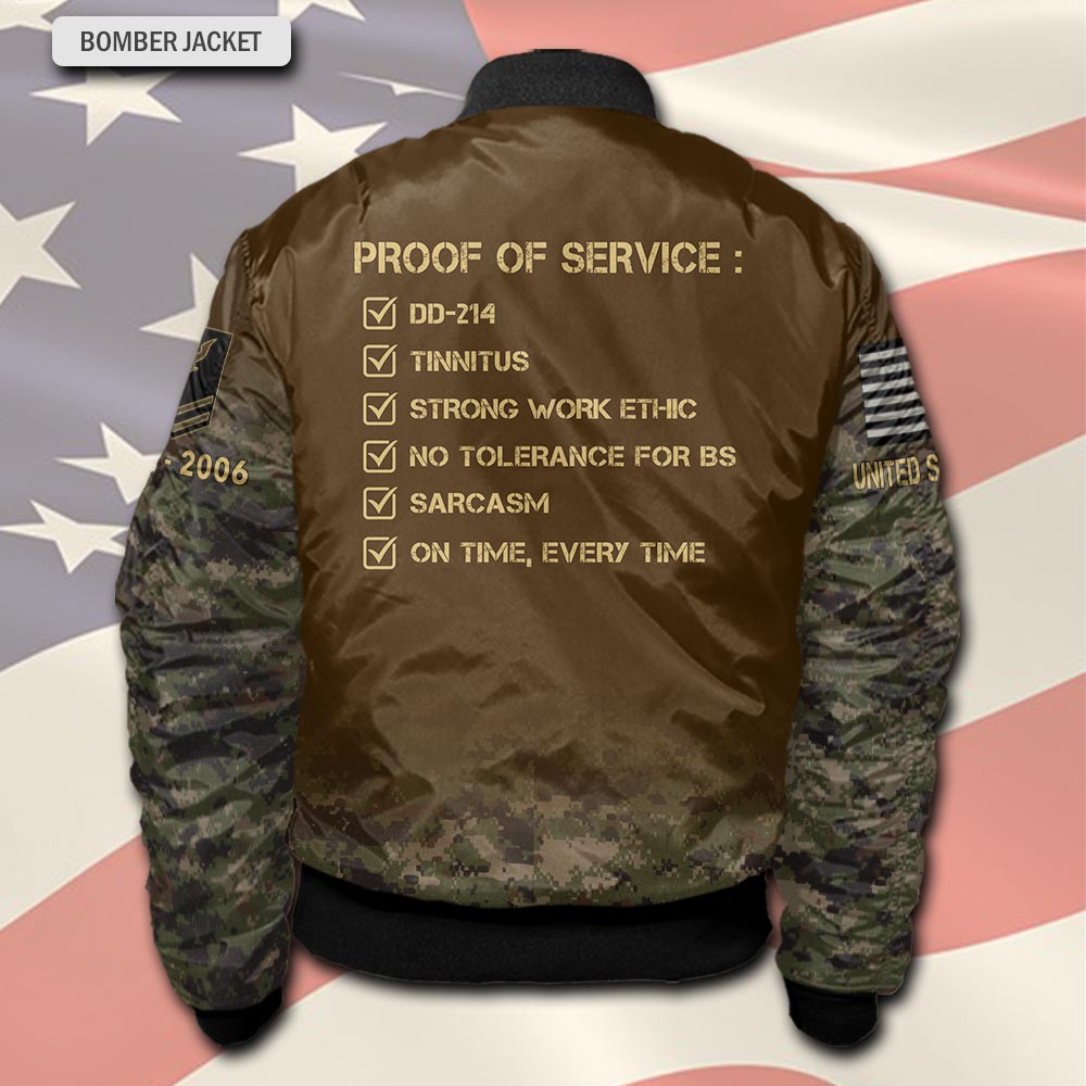 US Coast Guard, E 5 Gold - Bomber Jacket - Image 3