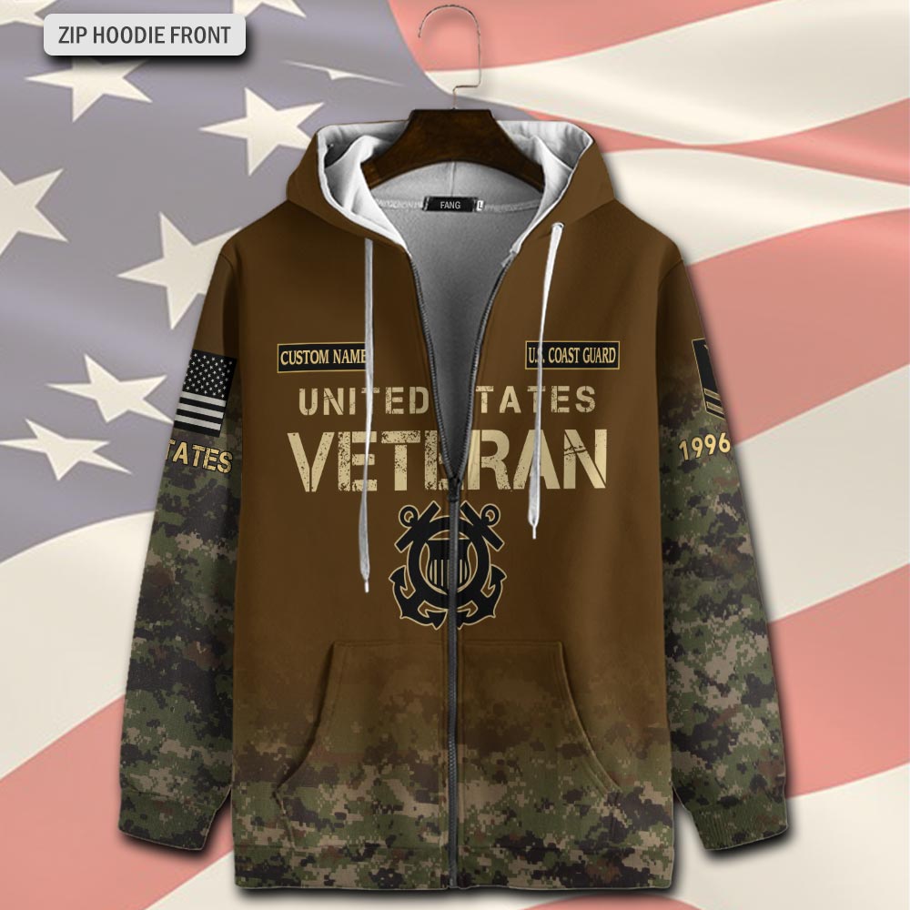 US Coast Guard, Honor, Duty, Service - Zip Hoodie - Image 2