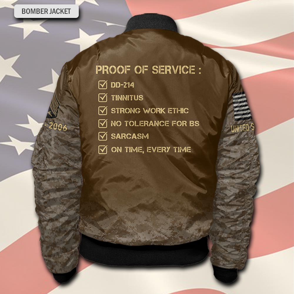 US Marine Corps, Duty, Honor, Country - Bomber Jacket - Image 3