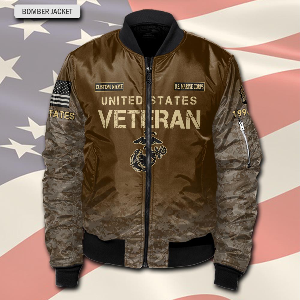 US Marine Corps, Duty, Honor, Country - Bomber Jacket - Image 2