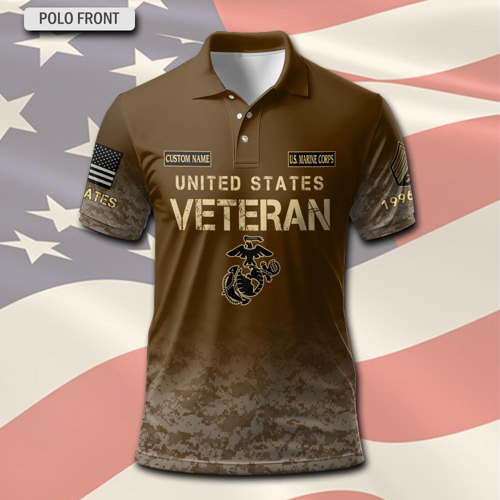 US Marine Corps, American By Birth, Veteran By Choice - Polo Shirt - Image 2