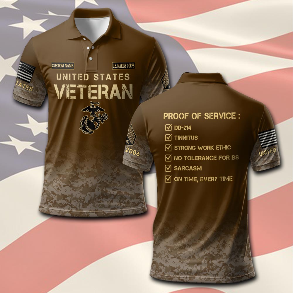 US Marine Corps, American By Birth, Veteran By Choice - Polo Shirt