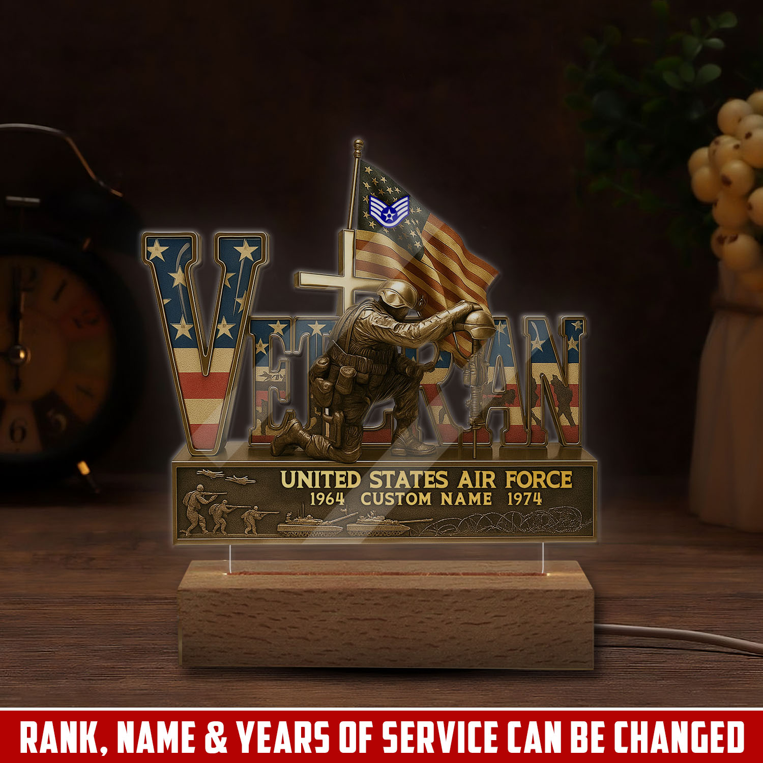 US Air Force , All Gave Some, Some Gave All - Personalized Led Lamp